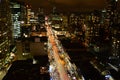 Robson street at night in Vancouver