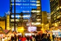 Night Time at Chicago Christmas Markets, Illinois,  USA Royalty Free Stock Photo