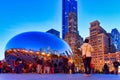 The Chicago Bean at Night, Millennium Park, Chicago Illinois, USA Royalty Free Stock Photo