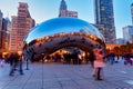 The Chicago Bean at Night, Millennium Park, Chicago Illinois, USA Royalty Free Stock Photo