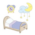 Night time clip art set