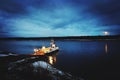 Night time ferry ride in the Northwest Territories