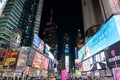 Night-time image of a bustling cityscape of New York City at Christmas times Royalty Free Stock Photo