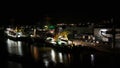 Night time lapse clip of ships in Bremerhaven Harbor, Germany