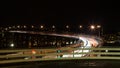 Night Time Light Trails Over Tromso Bridge, Norway Royalty Free Stock Photo