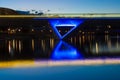 Night Time Lights on the Adelaide Oval Foot Bridge and Reflection