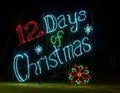 night time lights twelve days of Christmas lights display Royalty Free Stock Photo