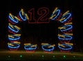 night time lights twelve days of Christmas lights display twelve drummers drumming Royalty Free Stock Photo