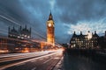 night time in London Big Ben and Westminster palace Royalty Free Stock Photo