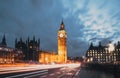 night time in London Big Ben and Westminster palace Royalty Free Stock Photo