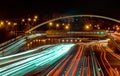 Night time Long exposure highway Royalty Free Stock Photo