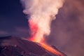 Night Time Long Exposure Of Tungurahua Volcano Royalty Free Stock Photo