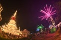 Night time of the most important place of worship When Phra Samut Chedi.