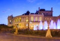 Night time in the park in Odessa near Opera house Royalty Free Stock Photo