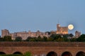 Full Moon over the Round Tower Windsor Castle Berkshire England Royalty Free Stock Photo