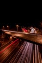 M25 Junction 5 at Night. Long Exposure, Night Photography Royalty Free Stock Photo