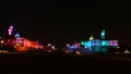 Night time photos of Rashtrapati Bhavan with light trails at New Delhi,India