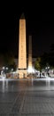 Night time shot of egyptian Obelisk of Theodosius in   in istanbul Royalty Free Stock Photo