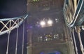 Night time shot of the world famous Tower Bridge in London UK with beautiful lights Royalty Free Stock Photo