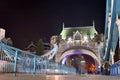 Night time shot of the world famous Tower Bridge in London UK with beautiful lights Royalty Free Stock Photo