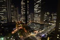 Night time skyline in Tokyo before Olympics