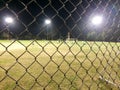 Night time soccer practice game at playing field outdoor Royalty Free Stock Photo