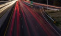 Night time traffic on a highway Royalty Free Stock Photo