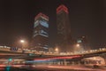 Night time urban dynamism at Beijing downtown, China