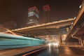 Night time urban dynamism at Beijing downtown, China