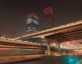 Night time urban dynamism at Beijing downtown, China