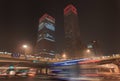 Night time urban dynamism at Beijing downtown, China