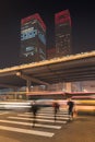 Night time urban dynamism at Beijing downtown, China