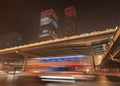 Night time urban dynamism at Beijing downtown, China