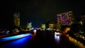 Night time view across Chao Phraya River Royalty Free Stock Photo