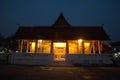 Night time at the Xim or chruch of the Wat Mai Souvannapoumaram is a combination of many different trades together. Royalty Free Stock Photo