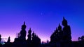 Night to Day Timelapse of big Buddha statue with milky way galaxy in Nakhon si thammarat Province Thailand Amazing milky way Timel