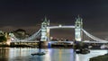 Night at tower bridge in london from the south bank of the thames Royalty Free Stock Photo