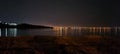 Night embankment of the hero city of Nikolaev Royalty Free Stock Photo