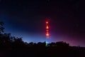 Night tower TV radio communication Royalty Free Stock Photo