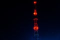 Night tower TV radio communication, 4G Royalty Free Stock Photo