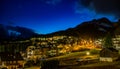 Night town Italy dolomity Vigo di Fassa Royalty Free Stock Photo