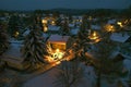 Night town in winter