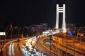 Night traffic on Basarab bridge, Bucharest