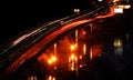 Night traffic on the bridge Royalty Free Stock Photo