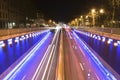 Night traffic in Brussels Royalty Free Stock Photo