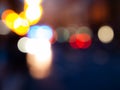 Night traffic city lights. Abstract unfocused image with bokeh Royalty Free Stock Photo