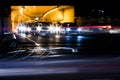 Night traffic on city streets