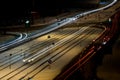 Night traffic in city during winter