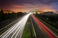 Night traffic on highway Royalty Free Stock Photo