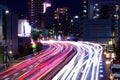 A night traffic jam at the urban city street Royalty Free Stock Photo